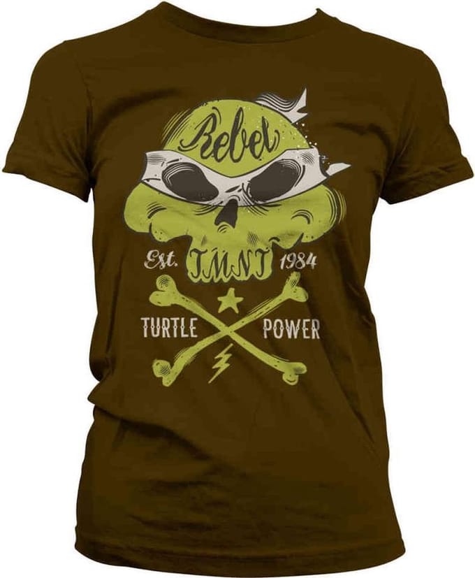 Teenage Mutant Ninja Turtles Dames Tshirt -M- Rebel Turtle Power Bruin