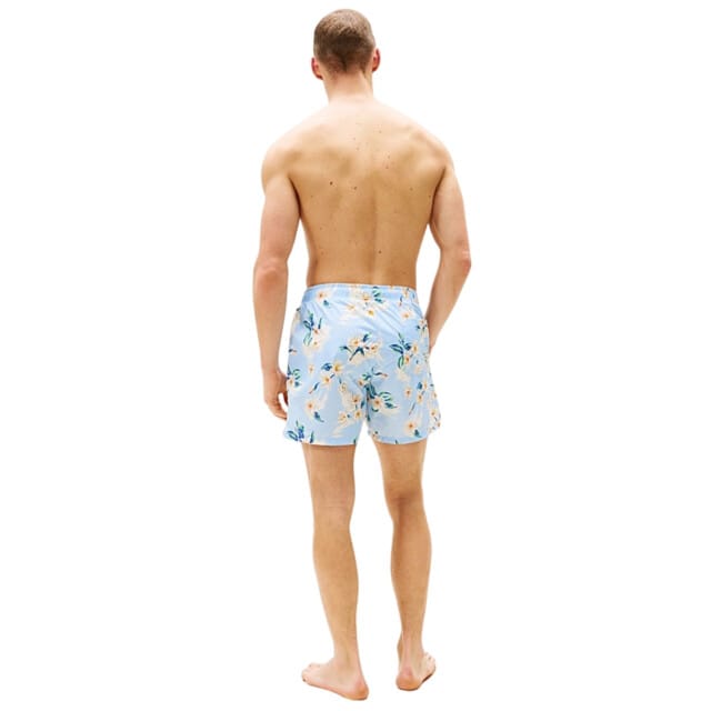 Tommy Hilfiger Medium Drawstring swimshort - heren zwembroek - lichtblauw met bloemen print
