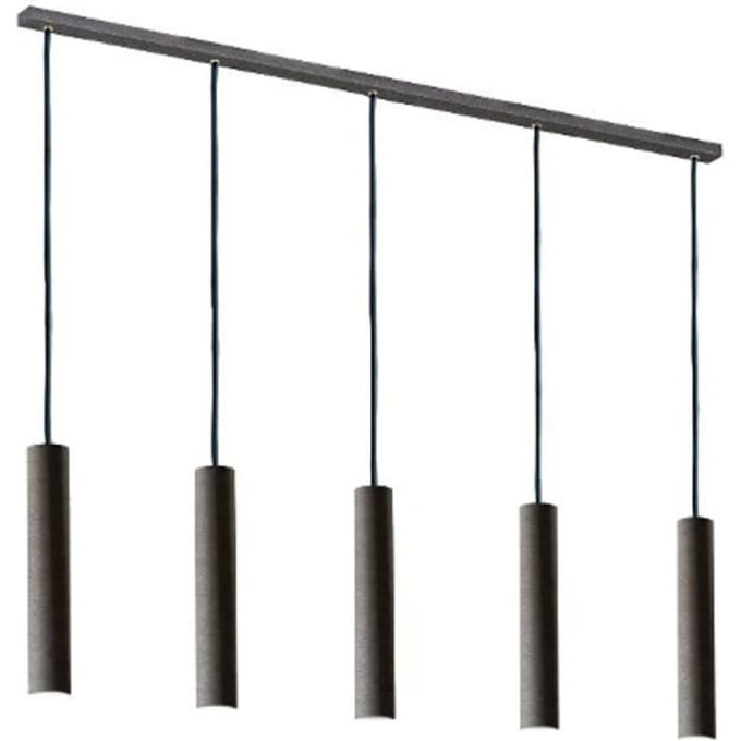 Argon Hanglamp Brenta, antraciet, staal lengte 110 cm 5-lamps