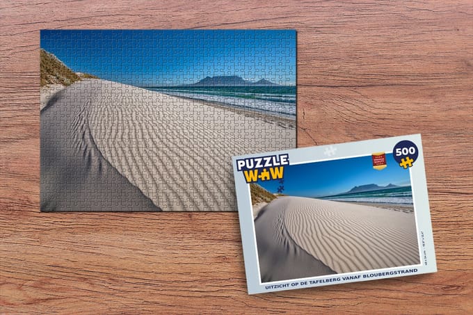 Puzzel Uitzicht op de Tafelberg vanaf Bloubergstrand - Legpuzzel - Puzzel 500 stukjes