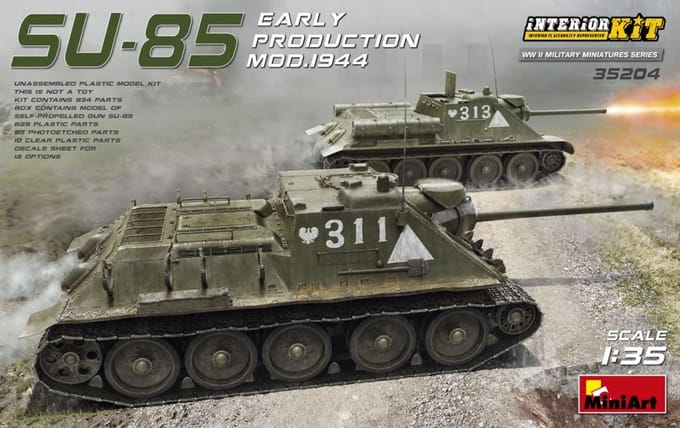 Miniart - Su-85 Mod. 1944 Early W/ Interior Kit (Min35204) - modelbouwsets, hobbybouwspeelgoed voor kinderen, modelverf en accessoires