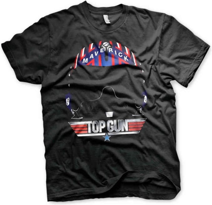 Top Gun Heren Tshirt -S- Maverick Helmet Zwart