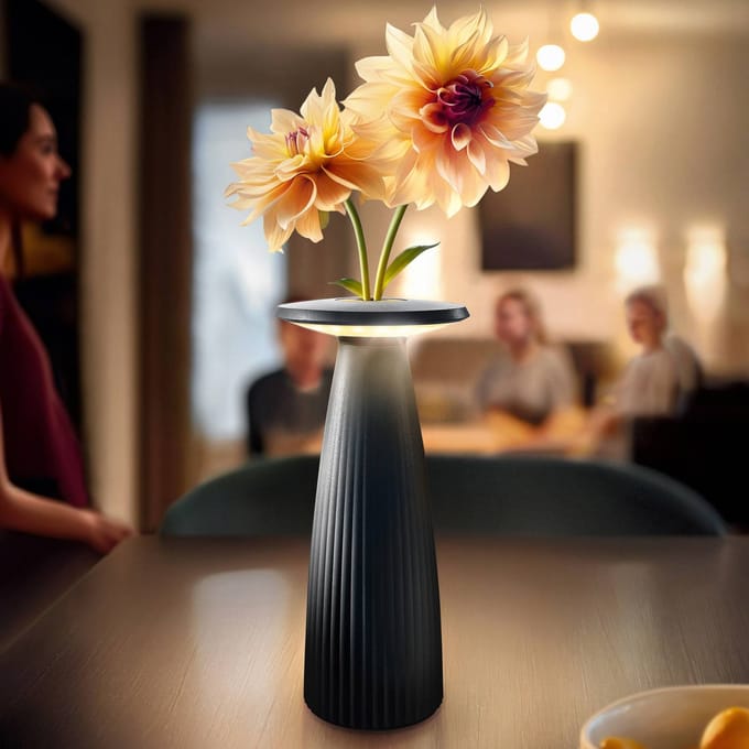 Sigor Nuflair LED tafellamp, zwart, IP54, dimbaar, 24 cm