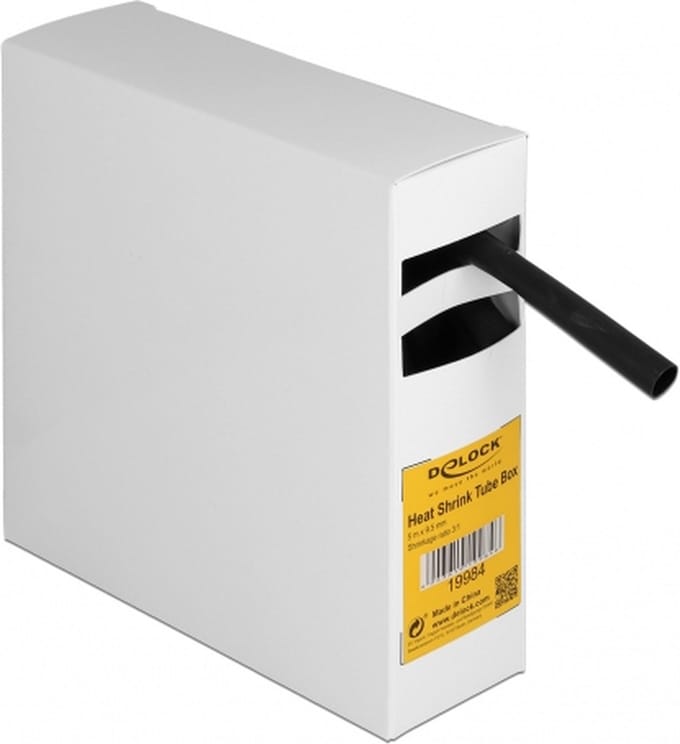 19984 - Heat shrink tube - Black - Polyolefin - 5 m - 9.5 mm - 1 pc(s)