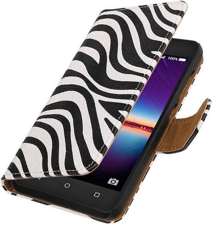 Zebra Bookstyle Wallet Case Hoesjes Geschikt voor Huawei Y3 II Wit
