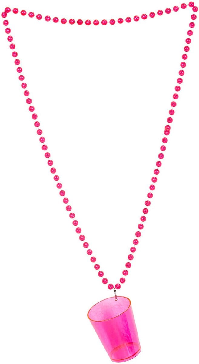 Neon roze glazen halskettingen