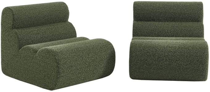 sweeek - Set van 2 stoffen fauteuils effect alpaca 1 zitplaats - nova