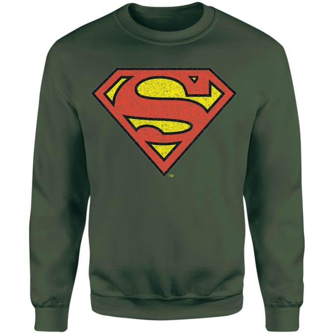 Official Superman Crackle Logo Sweatshirt - Green - S