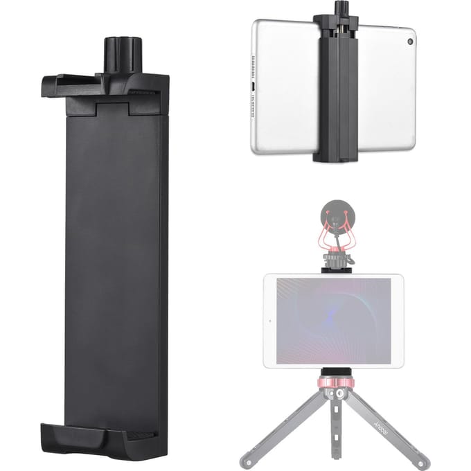 Smartphone Tablet Statief Mount Telefoonhouder Klem Aluminiumlegering 13cm-24.5cm/5.11in-9.64in zwart