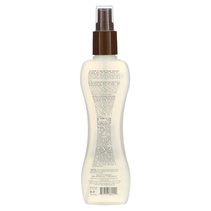 Biosilk, Silk Therapy, Conditionerende Ontwarrende Spray met Natuurlijke Kokosolie, voor Honden, 7 fl oz (207 ml) white