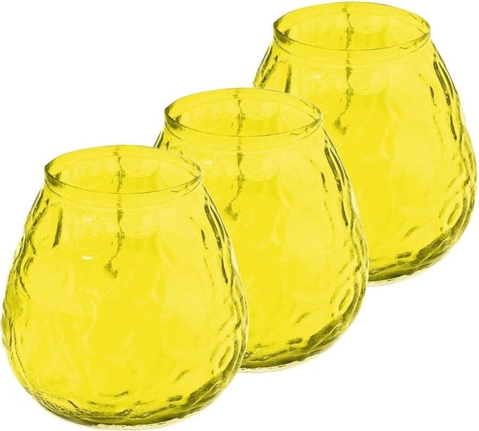 Windlicht - geurkaars - 3x - citronella - 48 branduren