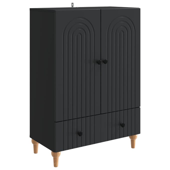 vidaXL - Dressoir - Zwart - 66 - x - 34,5 - x - 95 - cm - Bewerkt - hout