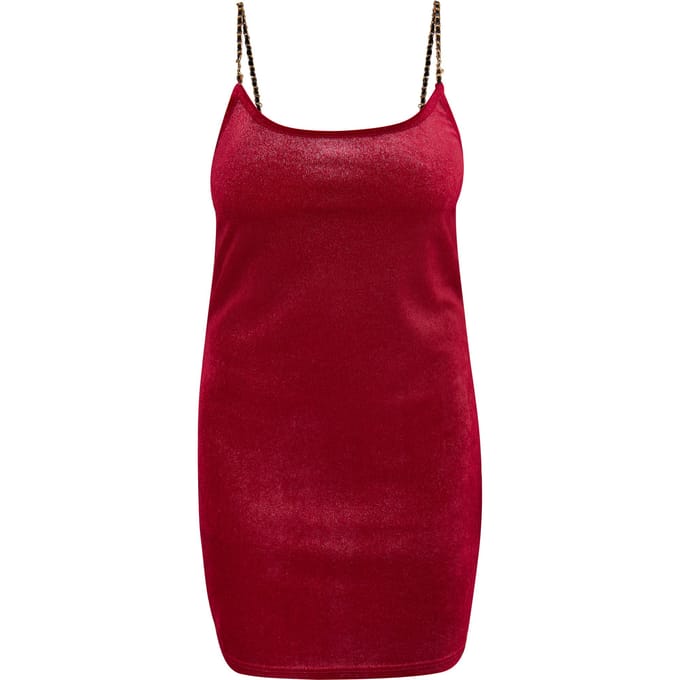 Faina Mini fluwelen jurkje met glitters Dames wijnrood