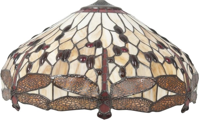 Lumilamp Lampenkap Tiffany Ø 49x28 cm Bruin Beige Glas Libelle