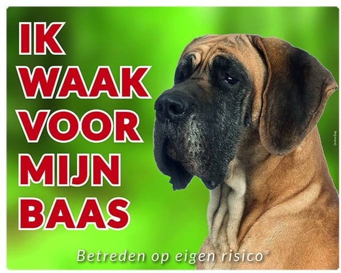 Duitse Dog Waakbord - Ik waak voor mijn baas