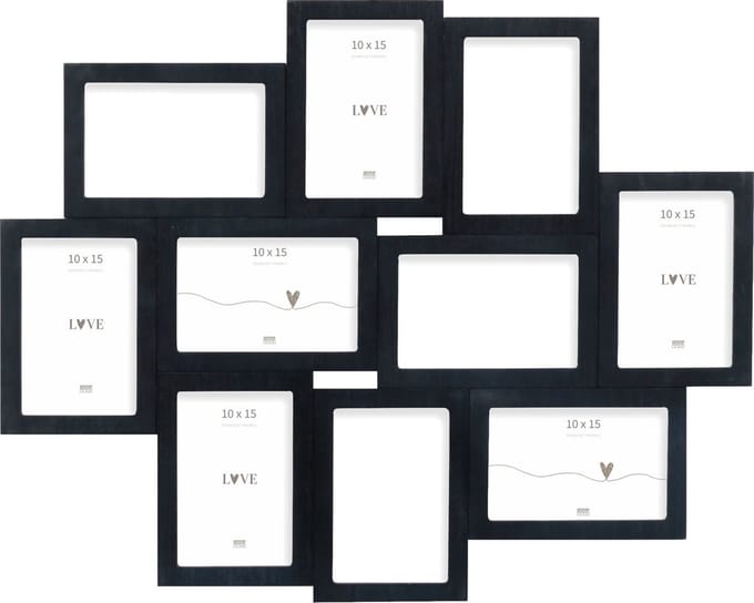 Deknudt Frames multifotolijst S68UC2 P10 - zwart - houtfineer - 10x 10x15