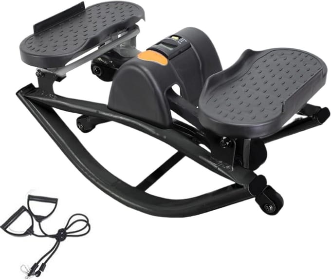 Compacte Stepper - Zijbeweging machine - Thuis trainen - Stille hydraulische technologie - 50 x 25 cm - Zwart