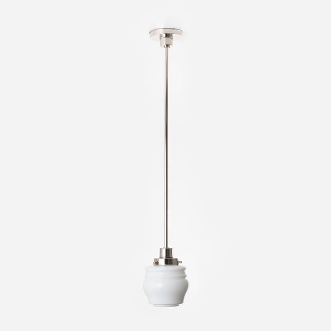Hanglamp Bloemknop 20's Nikkel - Art Deco Trade