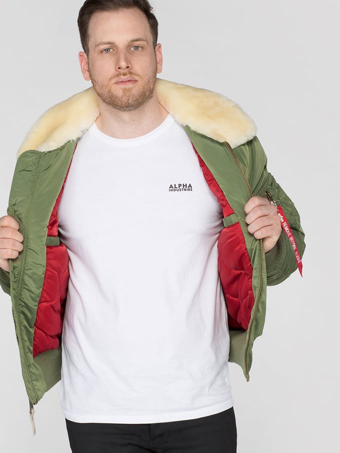 Alpha Industries Heren Injector III Vliegtuigjack in Saliegroen