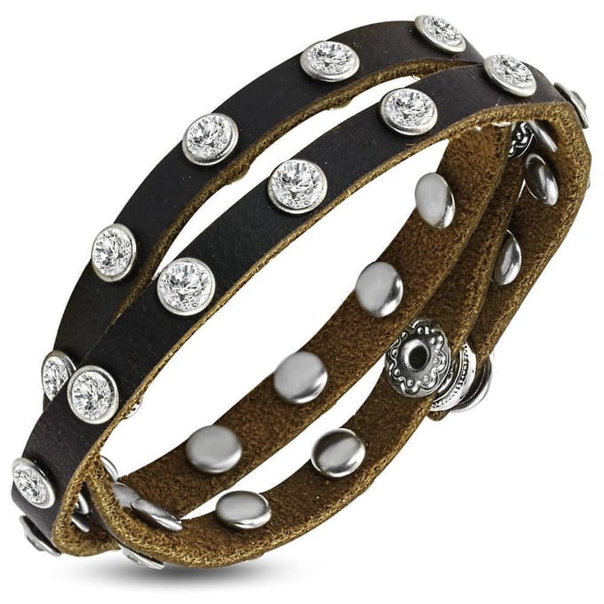 Amanto Armband Do Brown - Leer - Wikkel - 10mm - 20cm