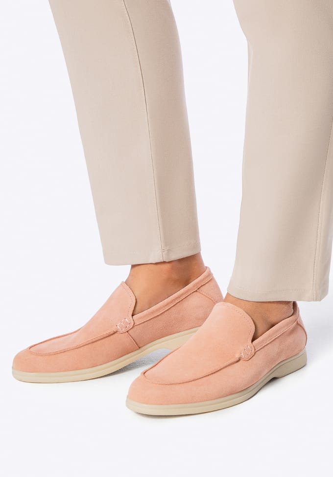 Wittchen Heren Mocassins van echt suède leer, roze