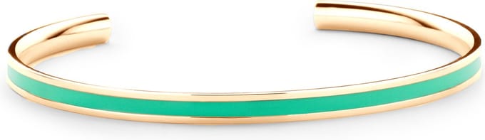 Key Moments 8KM-B00537 Stalen Open Bangle - One-size (60 x 50 x 4 mm) - Goudkleurig / Mint