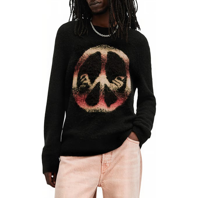 AllSaints Peace Crew Black Taglia: XXL | Maglioni a maglia Outlet | Uomo | Nero