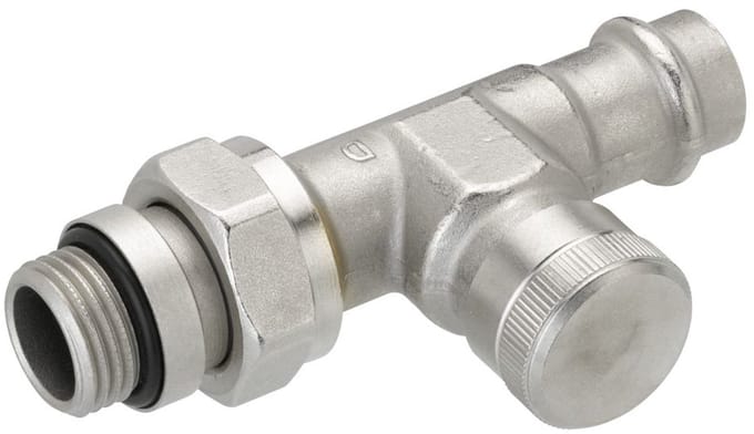 Danfoss Retourkoppeling RLV 15 R 1/2, persfitting, doorlaat, vernikkeld, 003L1824