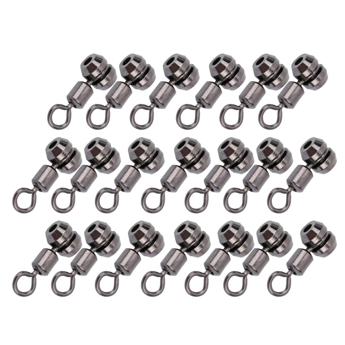 Lot de 20 connecteurs d'engrenages pivotants de type européen, version améliorée en cuivre, équipement de pêche small gray