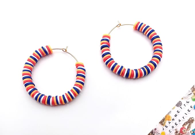 Jeannette-Creatief® - Holland - Rood Wit Blauw Goud Oranje Oorringen -