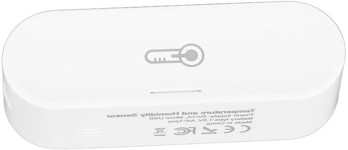 Temperatuur Vochtigheidssensor - Binnenmeter Hygrometer - Omgeving Monitoren - Smart Connectiviteit - 10 x 8 x 3 cm - Wit