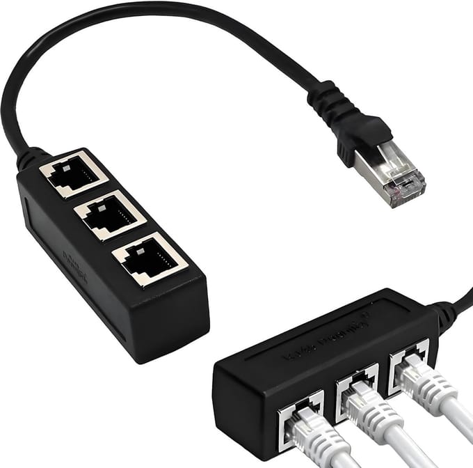 RJ45 Ethernet Splitter Netwerkadapter 1 naar 3 Bussen