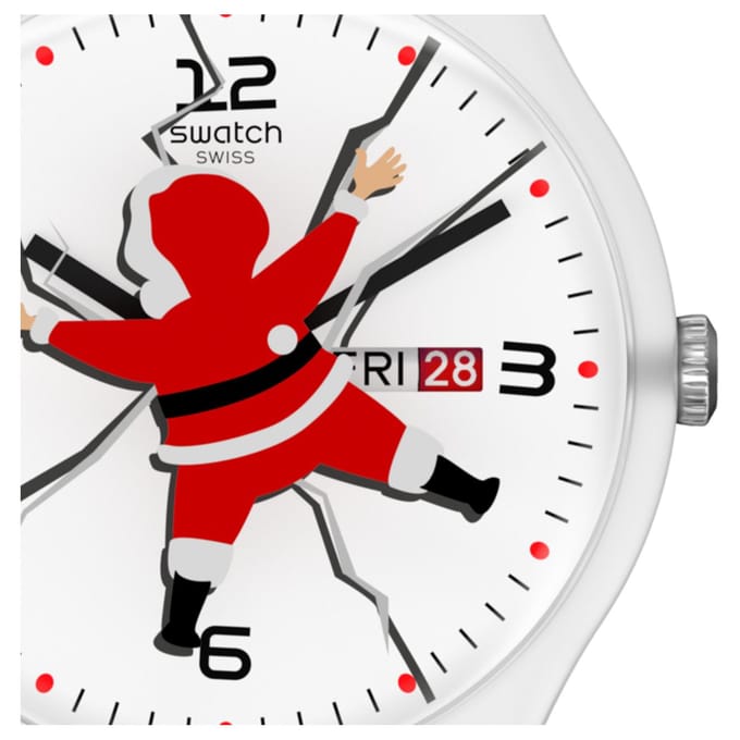 Montre Étanche à Mouvement Quartz Swatch Montres Unisexe Blanc SUOZ717 White white
