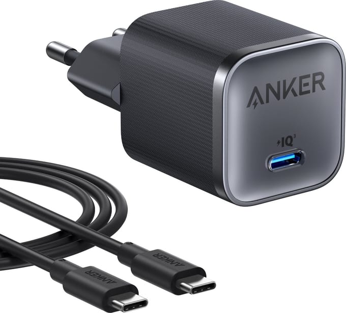 Anker Nano Charger (45W 1C) – Compacte GaN USB-C-oplader – Zwart