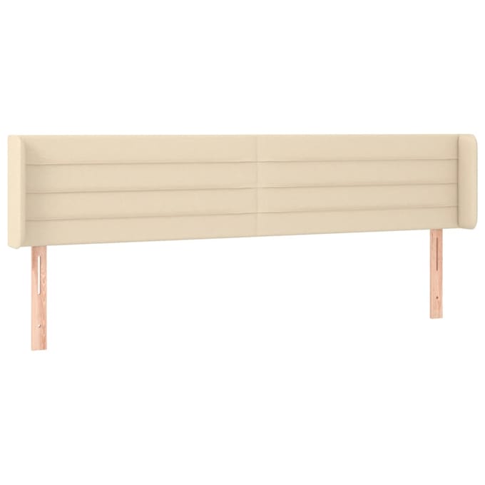 vidaXL - Hoofdbord - LED - 203x16x78/88 - cm - stof - crèmekleurig