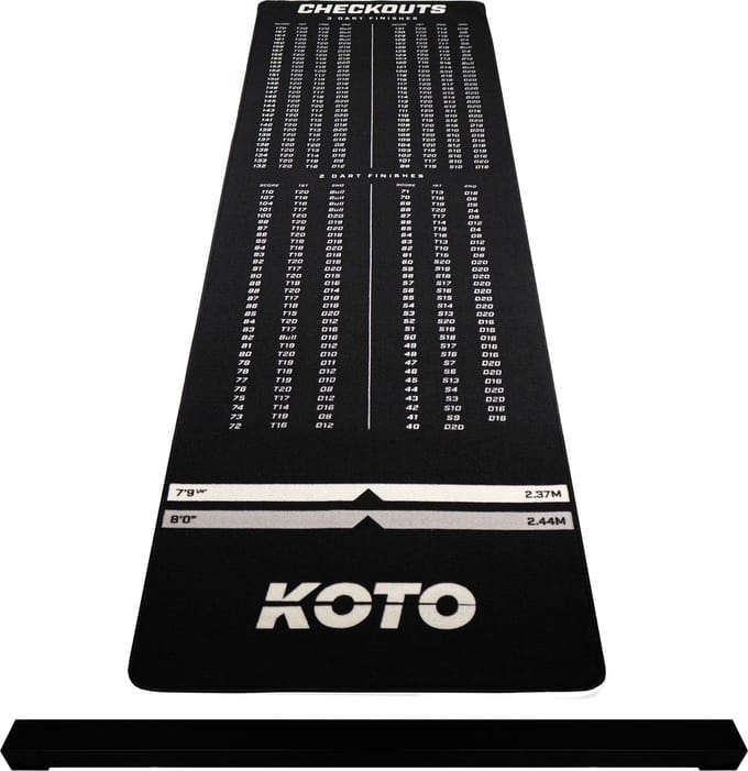 KOTO - Oche Carpet Checkout Dartmat - + Oche 285 x 80 cm - Score Indicator - Antislip