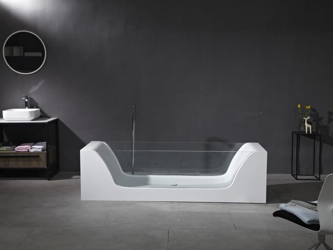 Mawialux vrijstaand bad - 200x65cm - Solid surface - Mat-wit