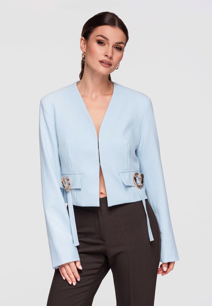 OMBRE Blazer - Slim Fit - Lange Mouw - Knopen Blauw M