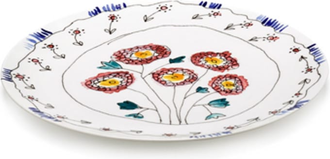 MARNI Midnightflowers - Serveerschaal plat S Anemone Milk 31 cm