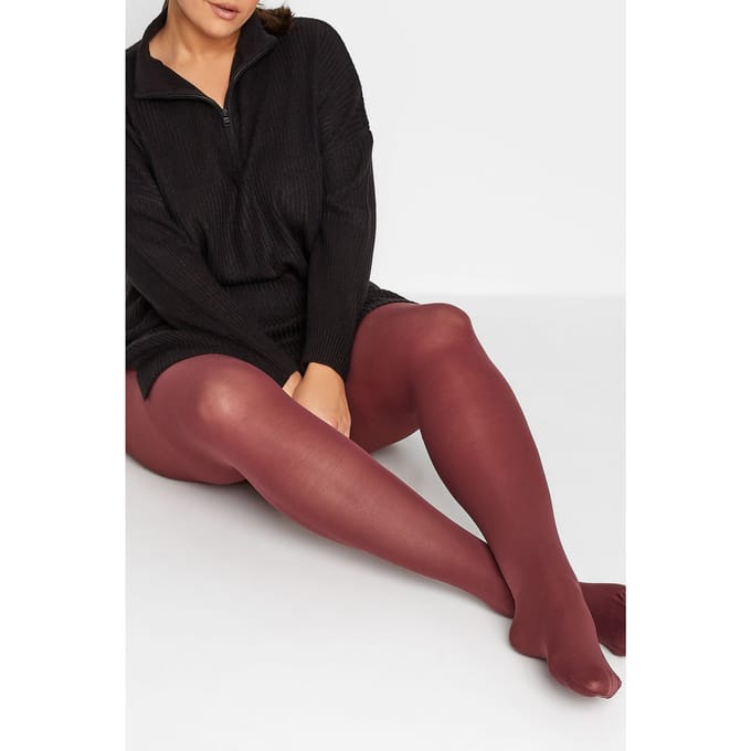 Yours Premium Panty Van 50 Denier In Bordeauxroodsize 44-48