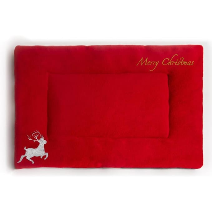 Kerstthema Huisdier Kat Hond Bed Mat Kussen Zacht Warm Dik Kennel Kooi Sofa Mat voor Klein Middelgroot Groot rood