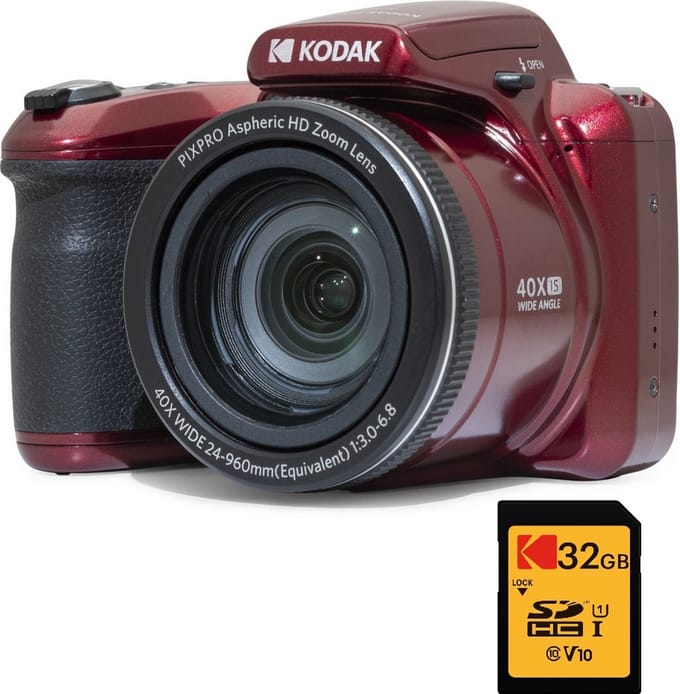 Kodak Pixpro AZ405 - Compactcamera - Rood - + 32GB geheugenkaart