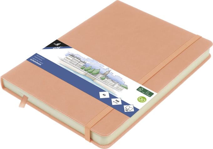 Kangaro schetsboek - A5 - oud roze - met elastiek en lint - 2 stuks - K-861222
