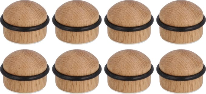 AMIG Deurstopper/deurbuffer - 8x - D35mm - inclusief schroeven - hout