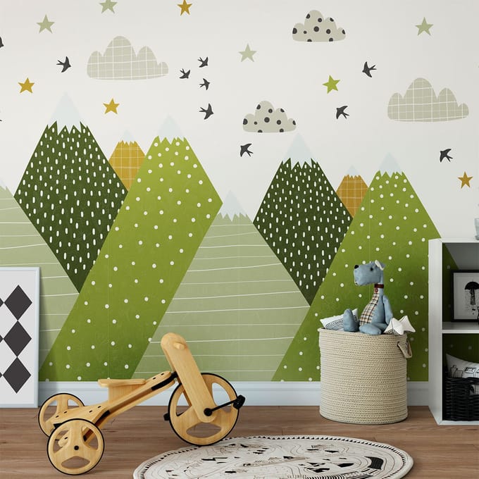 Kinderstickers van Scandinavische bergen, Helka, 110 x 165 cm