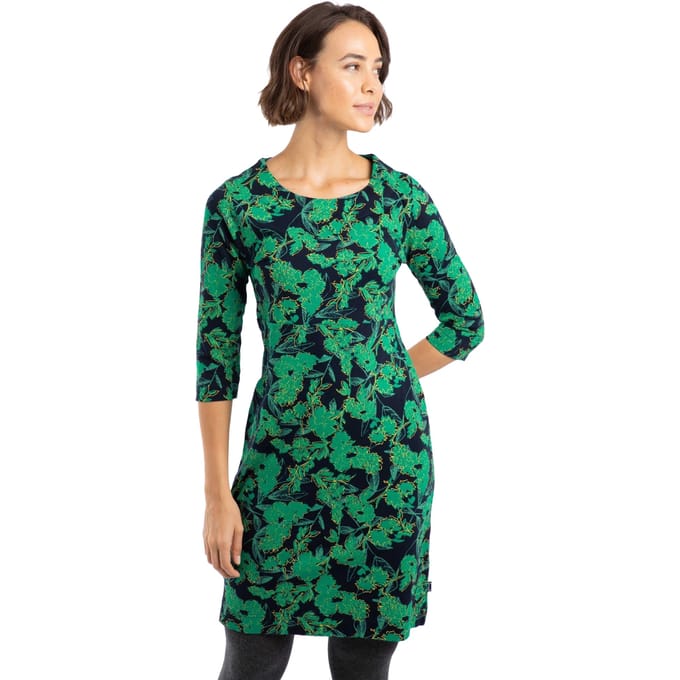Weird Fish Dames/Dames Shafika Bedrukte Jersey Midi-jurk (Nachtblauw)