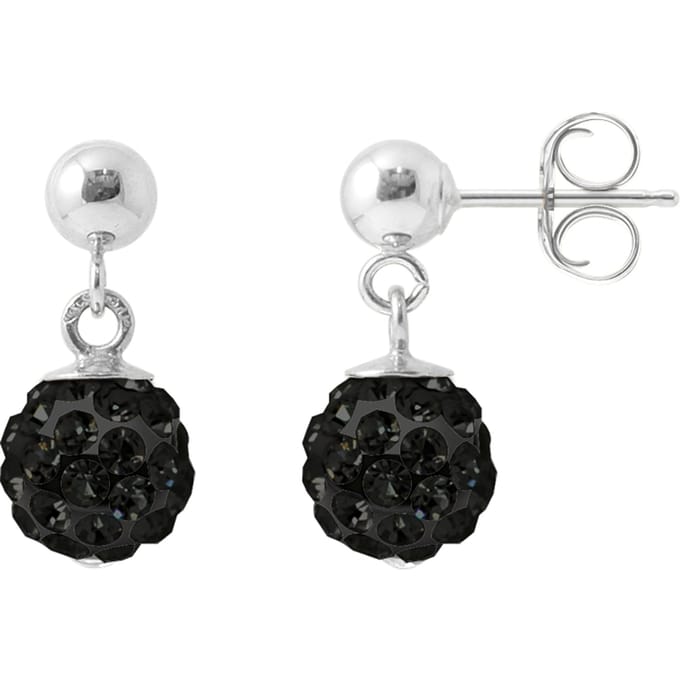 Black Crystal Sferen Hangers 6 mm Silver 925 - Pure Crystal