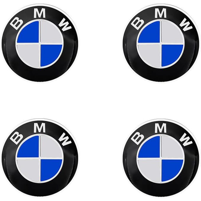 4 stuks 57mm Auto Wielnaafdop Velgkap Embleem Stickers Voor BMW F20 E36 E92 E87 E30 E46 E91 F31 X5 E53 E34 F11 E70 X1 black