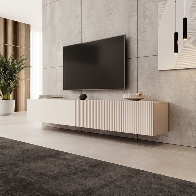 Meubella - Cruzar - TV-Meubel - Beige - 200 cm