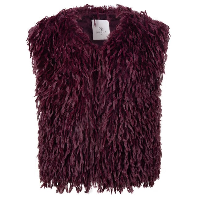 NUKUS Mila Gilet Feather Blazers Dames - Bordeaux - Maat XL